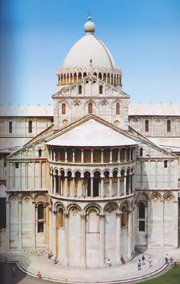 The apse of the cathedral in Pisa dominated by its dome grande in Pisa