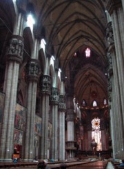 Inside of the Duomo in Milano