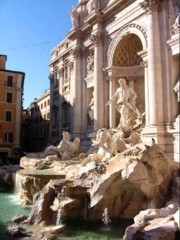 The Trevi Fountain at sunset