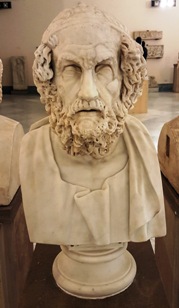 Portrait of the poet Homer exhibited in the MANN