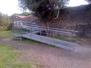 One of the ramps for wheelchairs in Pompeii