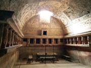 Inside view of the tepidarium (lukewarm room) of thermal baths in Pompeii