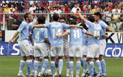 A photo of the Naples team for the beginning of a match 