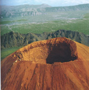 Volcanic cone of Vesuvius and its view