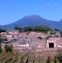 Pompeii with Mt Vesuvius  in the distance